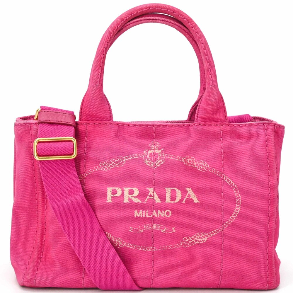 PRADA Pink Canvas Shoulder Bag - Picture 1 of 15